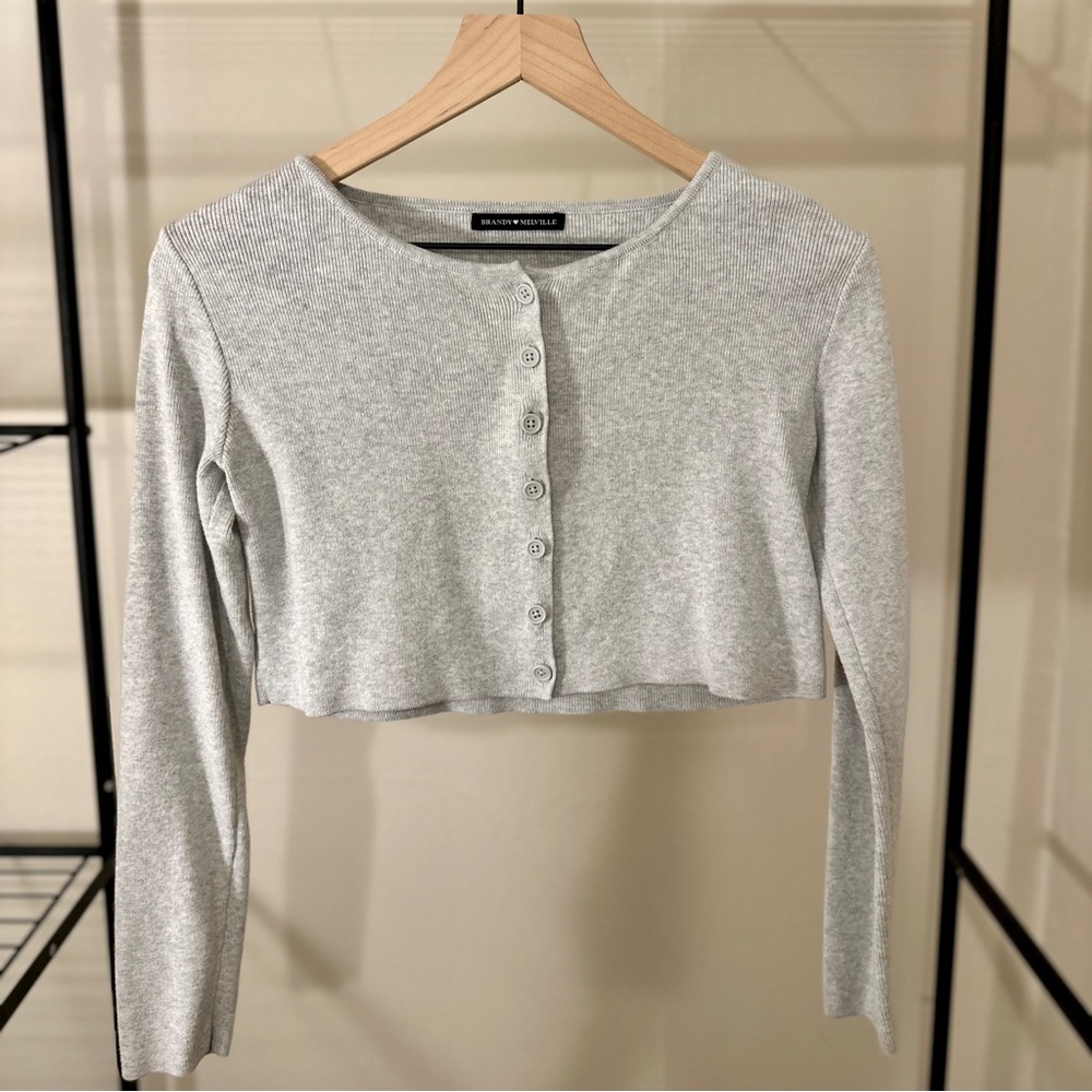 Brandy Melville Ribbed Cropped Cardigan